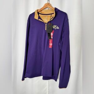 Antigua Baltimore Ravens Purple and Gold Quarter-Zip Pullover XL